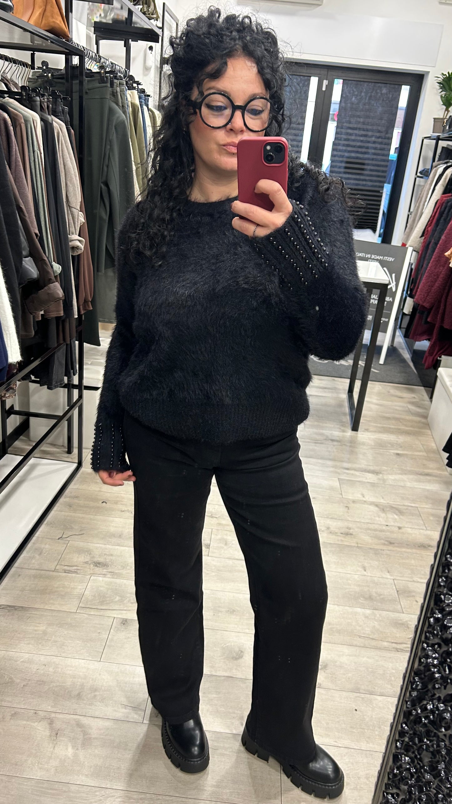 MAGLIA PELOSETTA CON PERLE