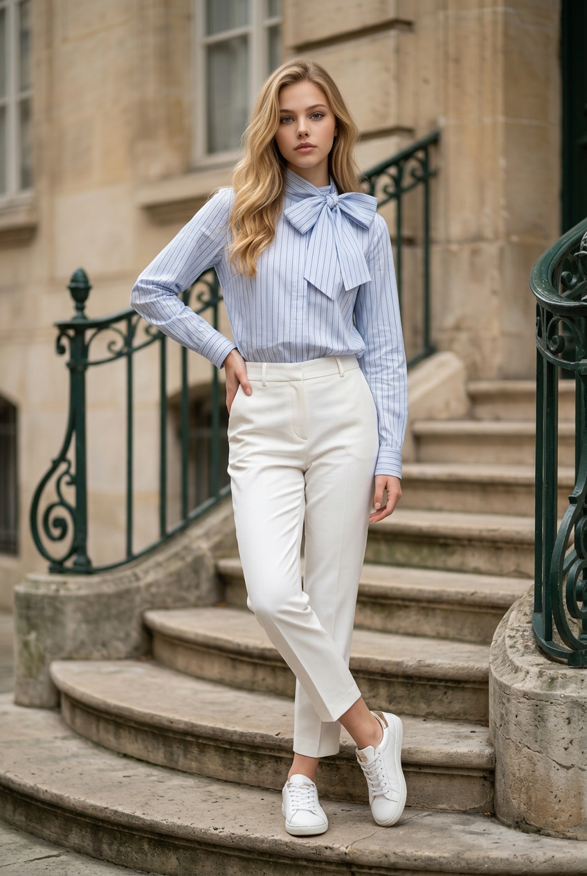 CAMICIA RIGHE FIOCCO