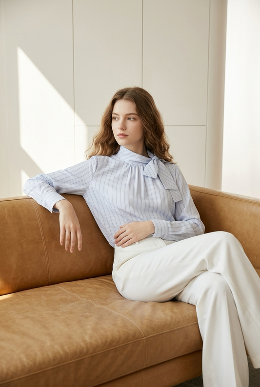 CAMICIA RIGHE FIOCCO