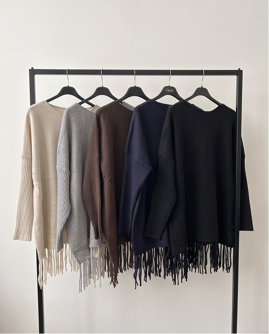 Maglia oversize con frange
