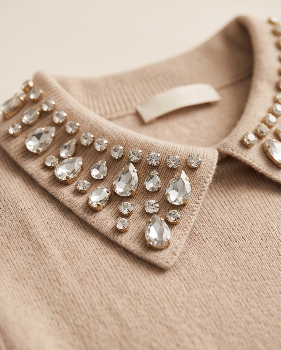 Maglia Donna Fine Polo Strass