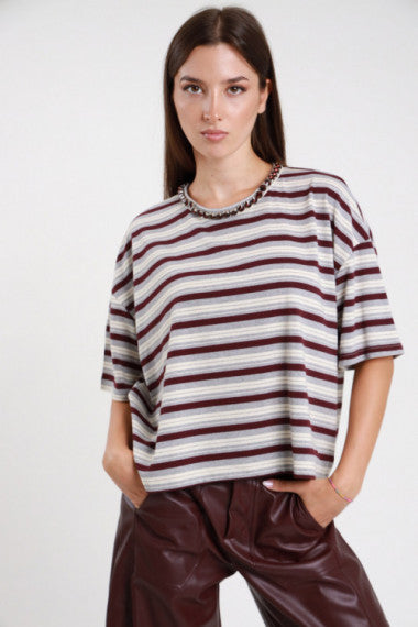 T-SHIRT RIGHE STRASS