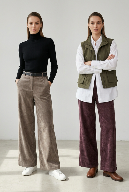 Pantalone in velluto a palazzo