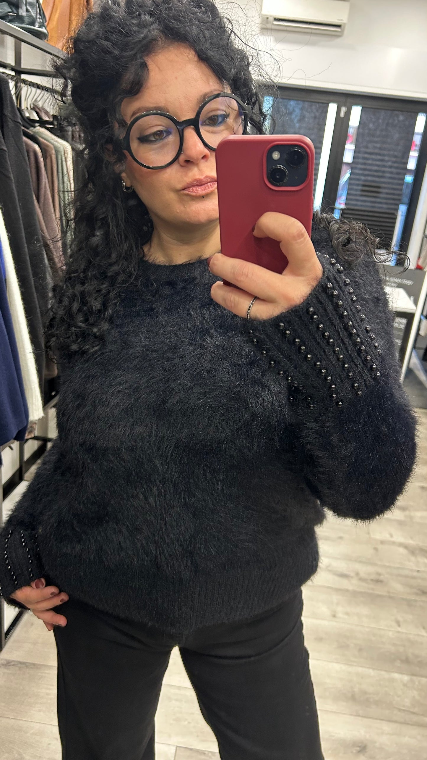 MAGLIA PELOSETTA CON PERLE