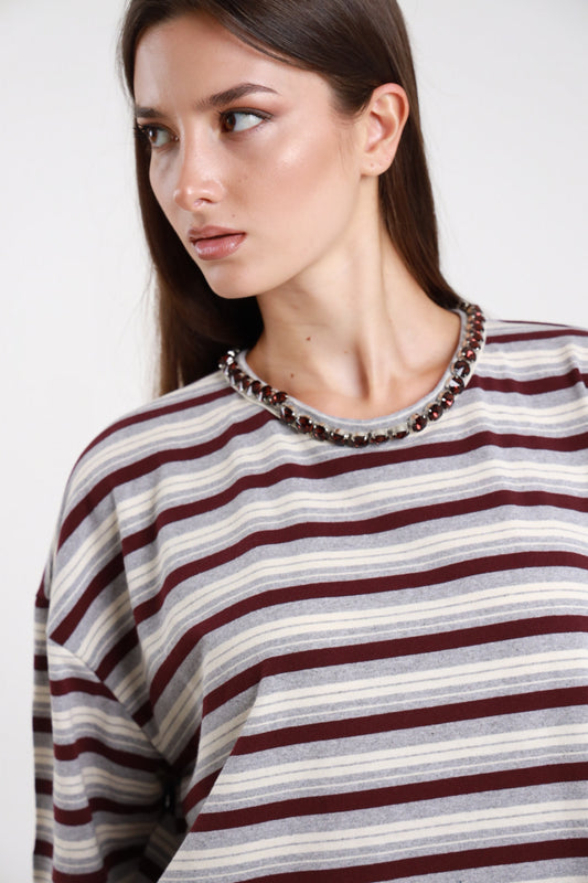 T-SHIRT RIGHE STRASS