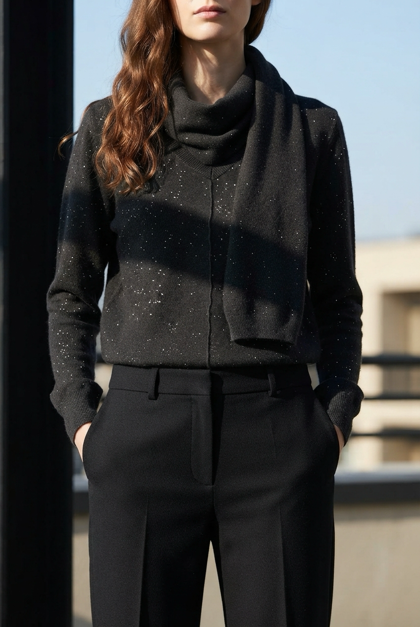 MAGLIA SCIARPA PAILETTES