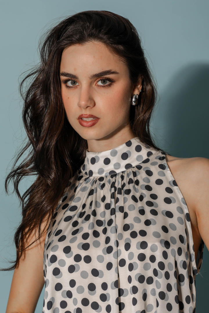 BLUSA SMANICATA POIS