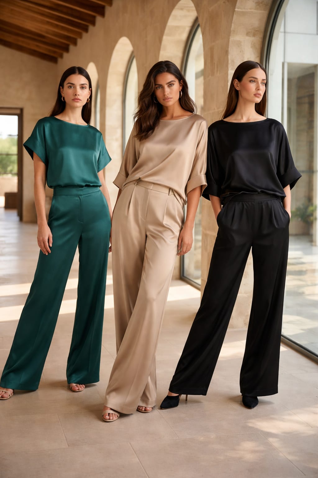PANTALONE PALAZZO SATIN