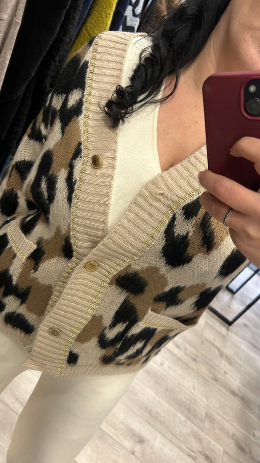 CARDIGAN MACULATO