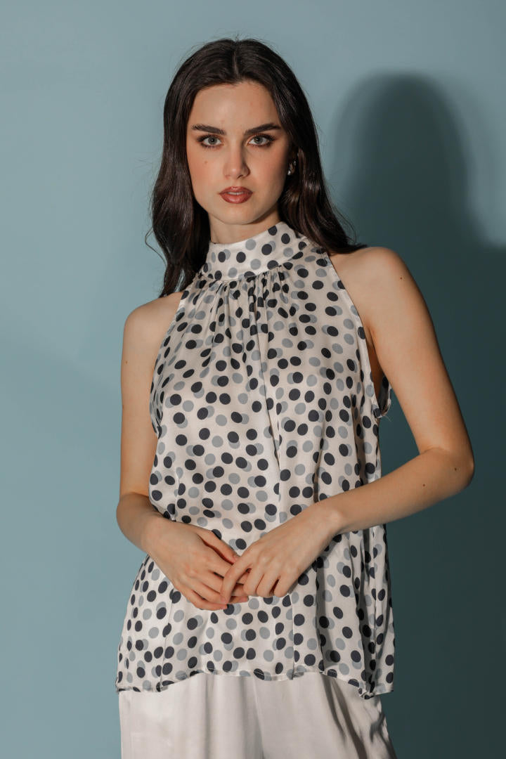 BLUSA SMANICATA POIS