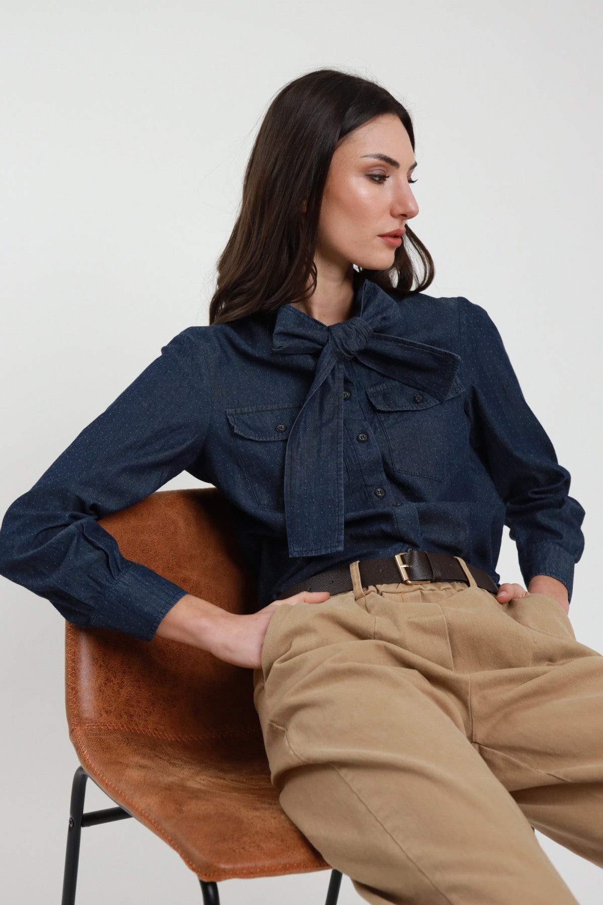 CAMICIA CHAMBRAY FIOCCO