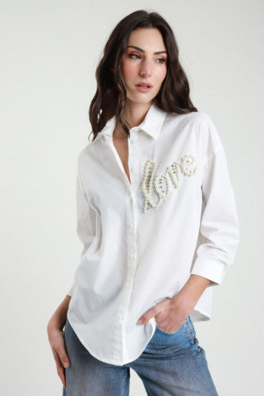 Camicia Love Perle e Strass
