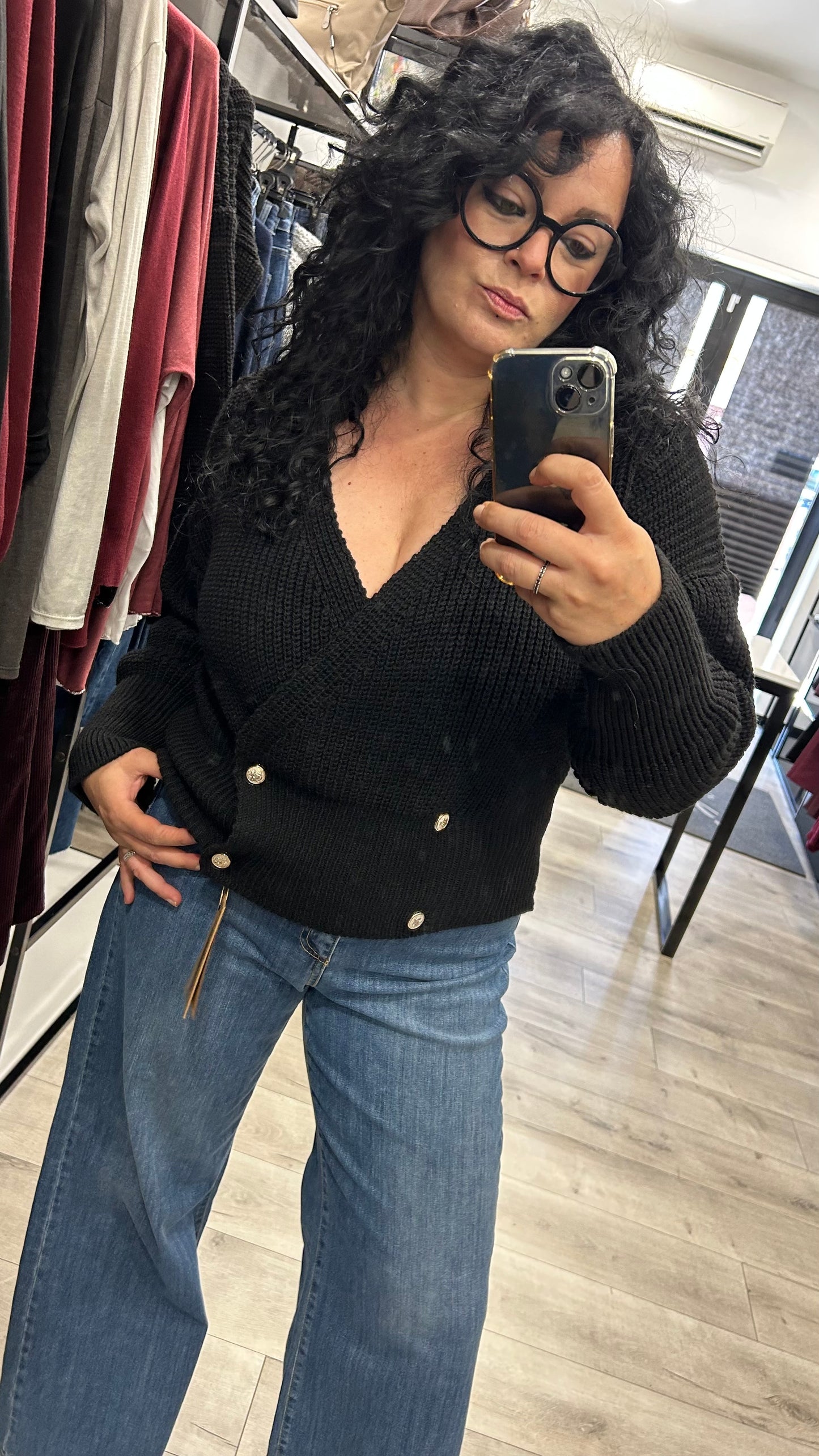 CARDIGAN NERO IN COSTA INGLESE