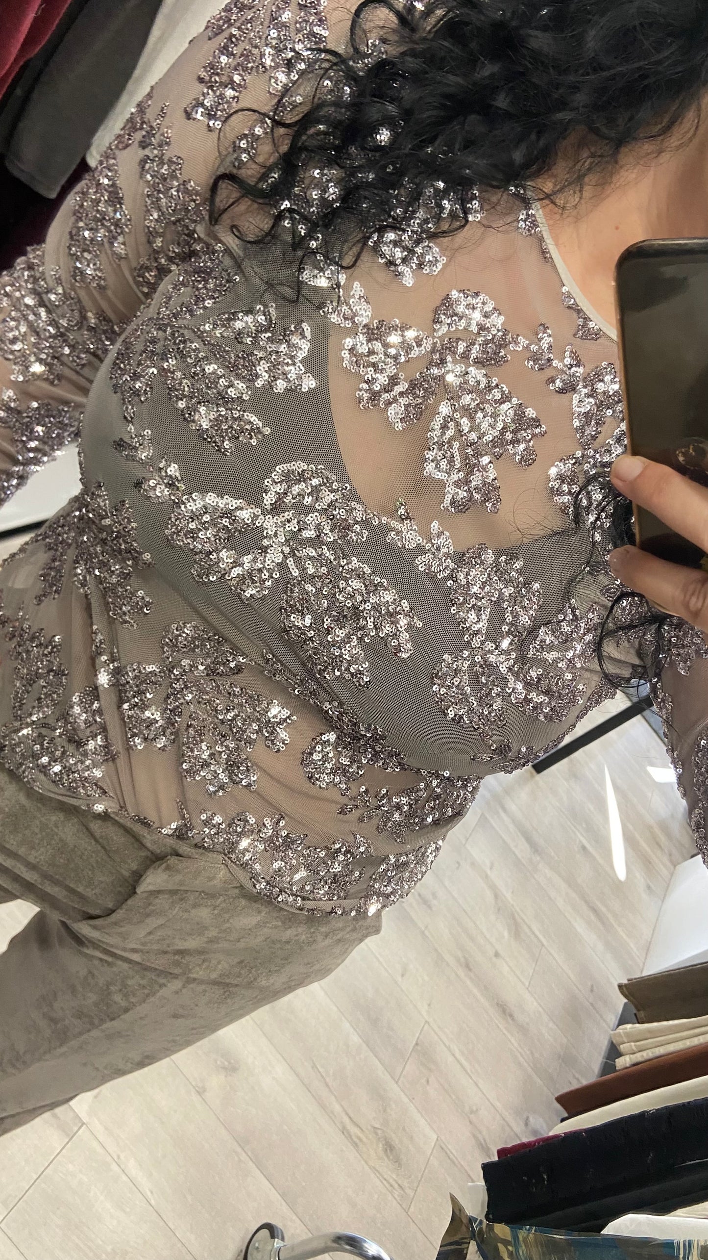 MAGLIA IN TULLE RAMAGE FANGO