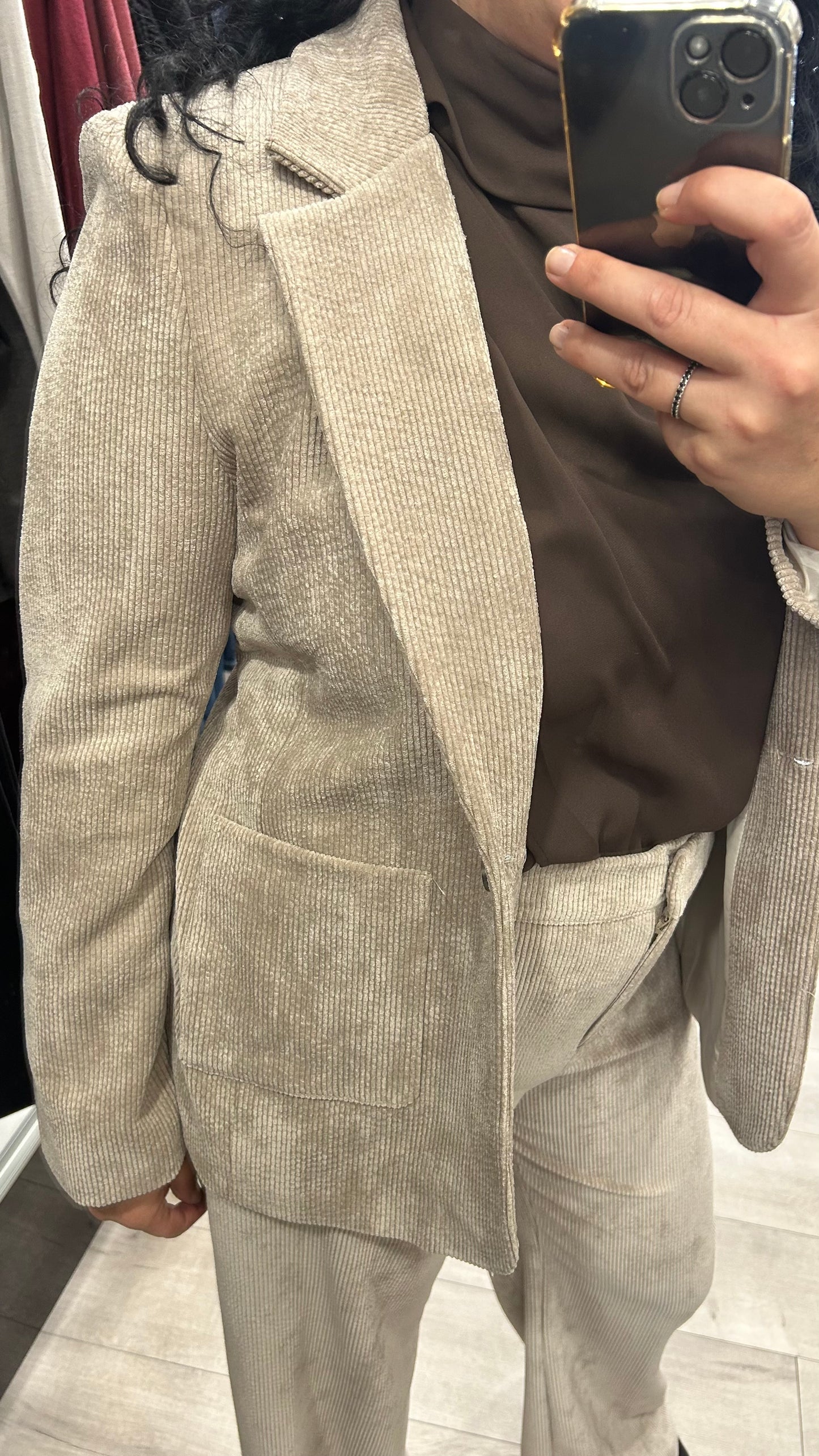 GIACCA IN VELLUTO MILLERIGHE CORDA